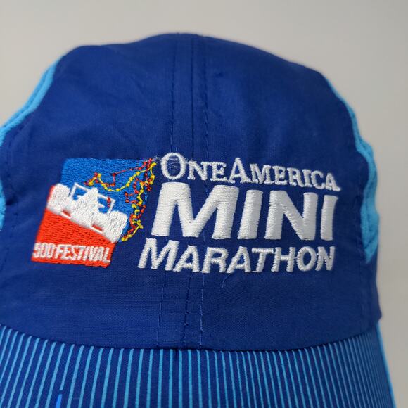 Indy 500 Festival One America Mini Marathon Strapback Hat Blue Embroidered - Picture 3 of 11